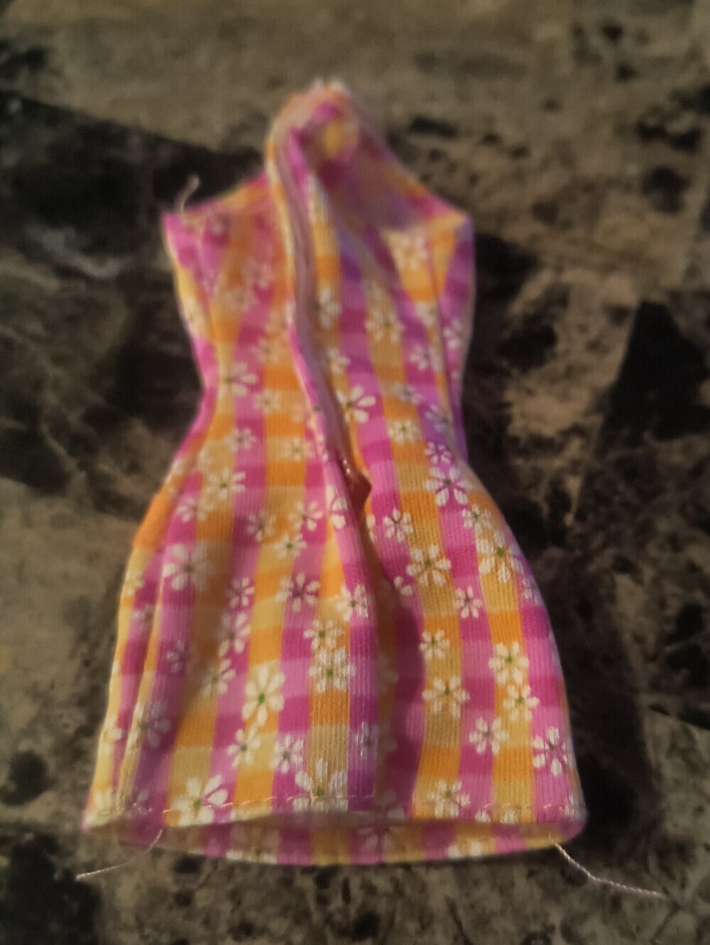 Vintage Barbie Clothes Lot 90s Pretty In Plaid Dress Gold Brocade Faux Fur Skirt - Picture 4 of 6